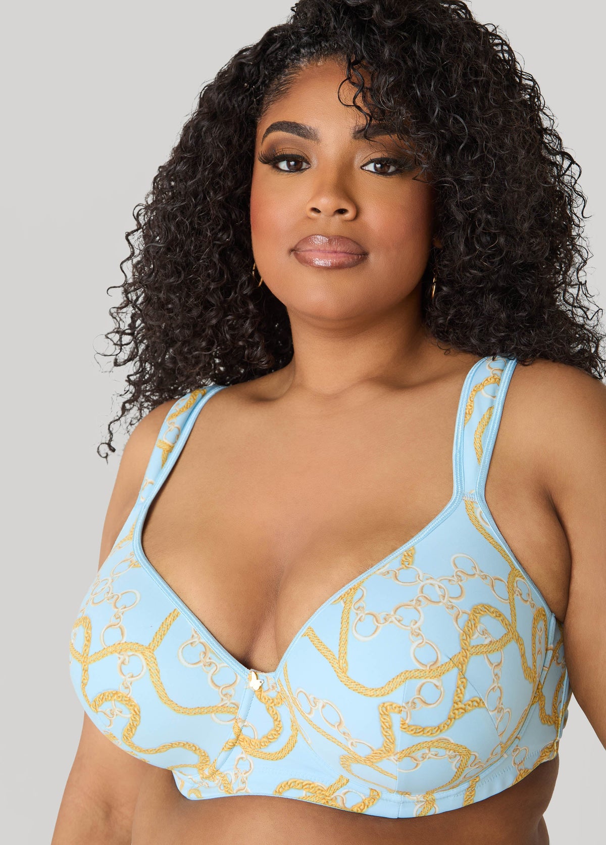 Chain Print Plunge Butterfly Bra Multi | Ashley Stewart