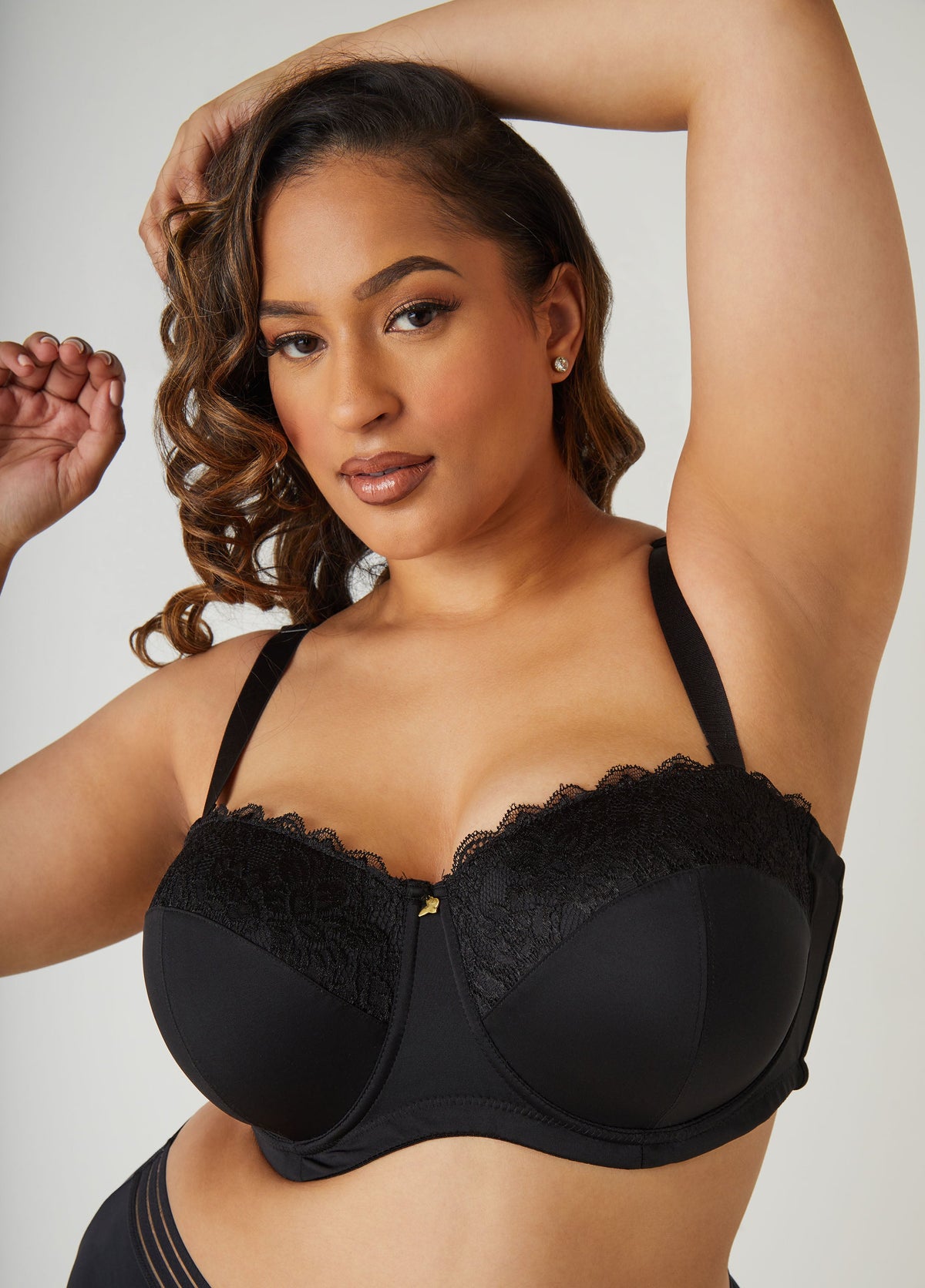 Six Way Convertible Lace Butterfly Bra Black | Ashley Stewart