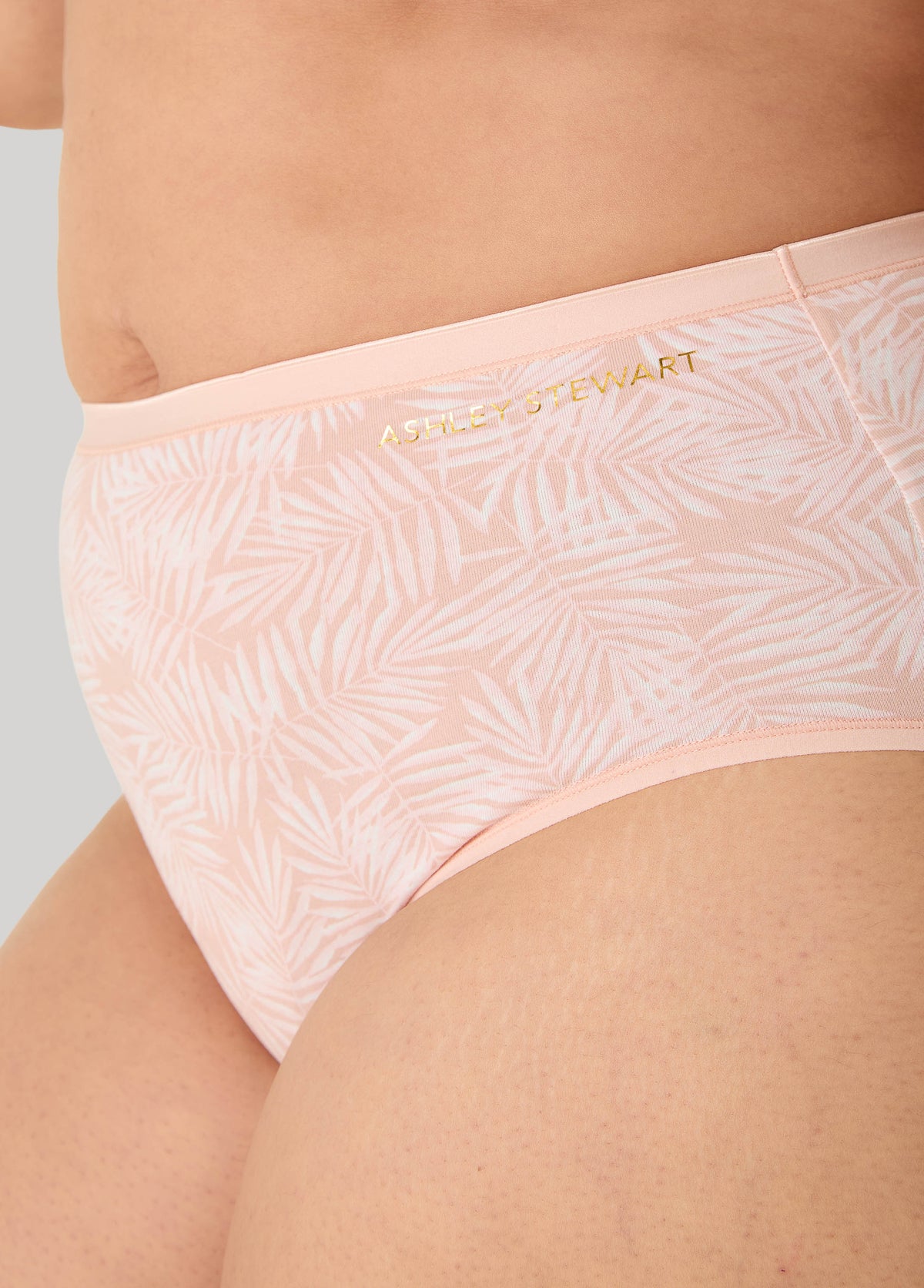 Palm Print Stretch Cotton Briefs Victoria Blue | Ashley Stewart