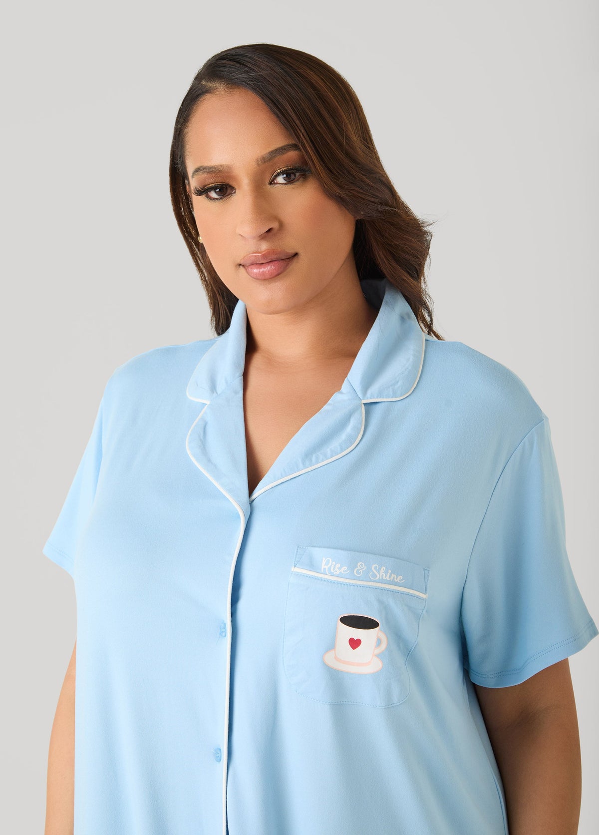 Moon To Noon Shine Sleepshirt Blue | Ashley Stewart