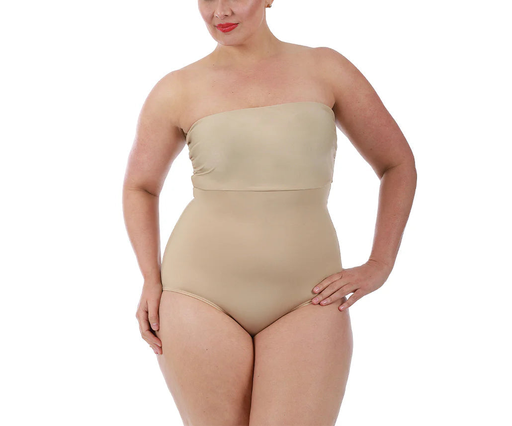 InstantFigure Bandeau Shapewear Bodysuit Black | Ashley Stewart