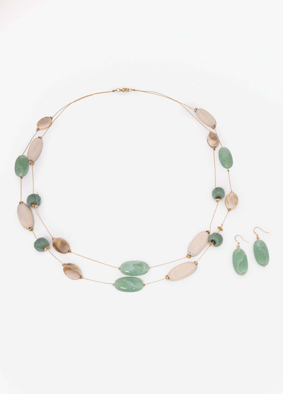 Threaded Stone Necklace Set Multi | Ashley Stewart