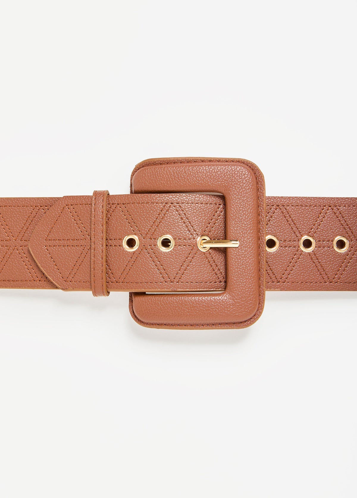 Quilted Faux Leather Belt Potting Soil | Ashley Stewart