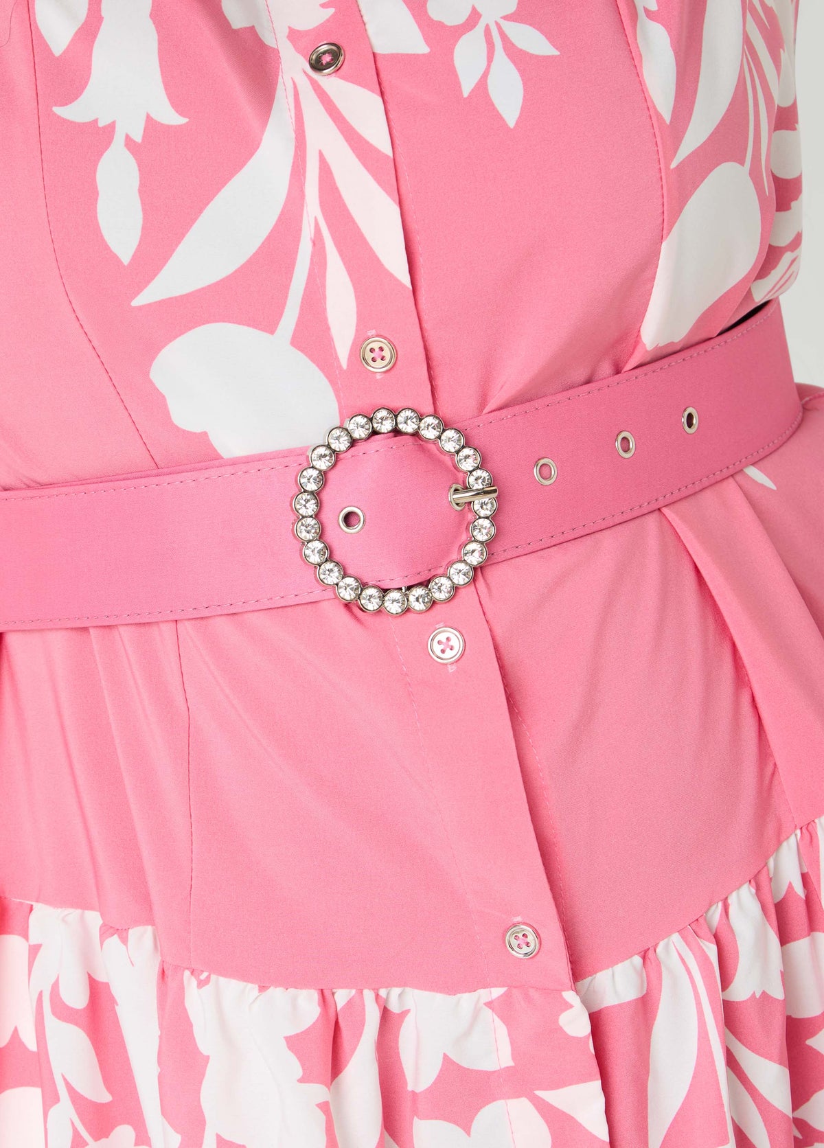 Belted Floral Midaxi Shirtdress Confetti | Ashley Stewart