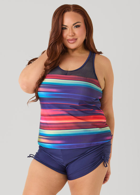 Striped Tankini Set Multi | Ashley Stewart