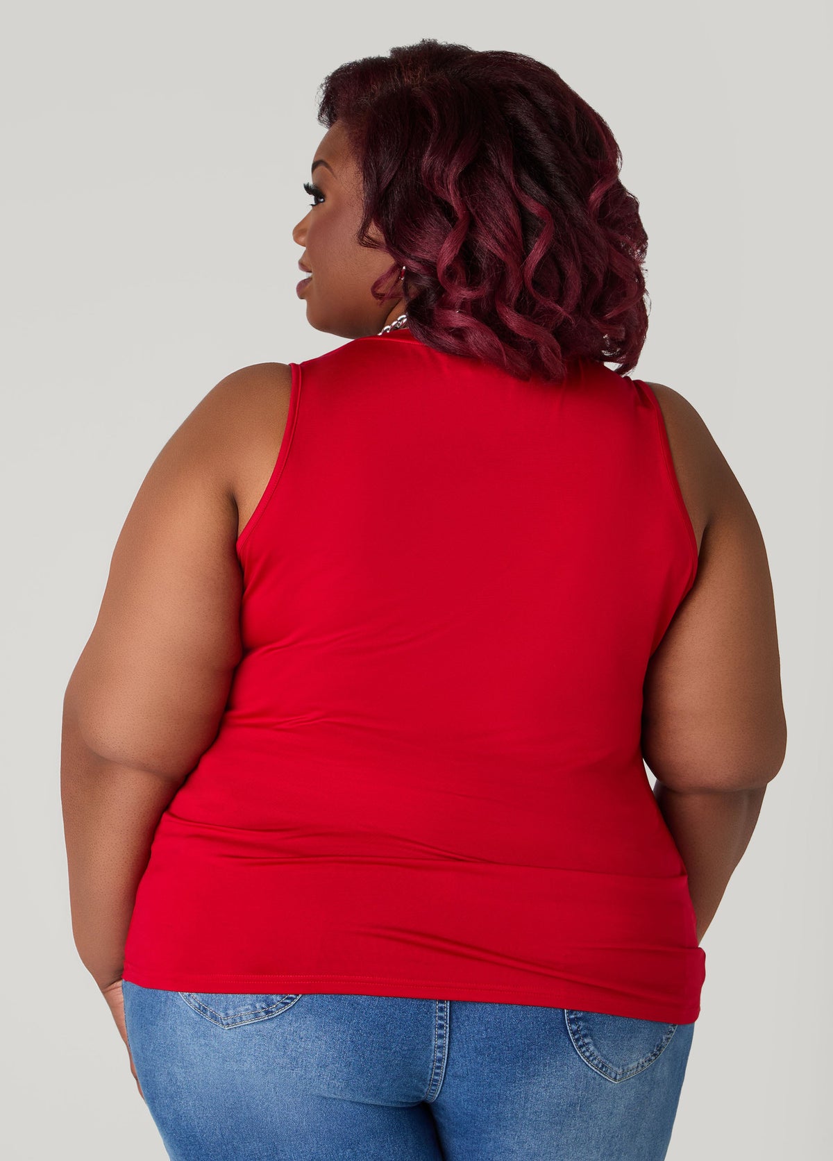 The Basic Knitted Cami Top Lychee | Ashley Stewart