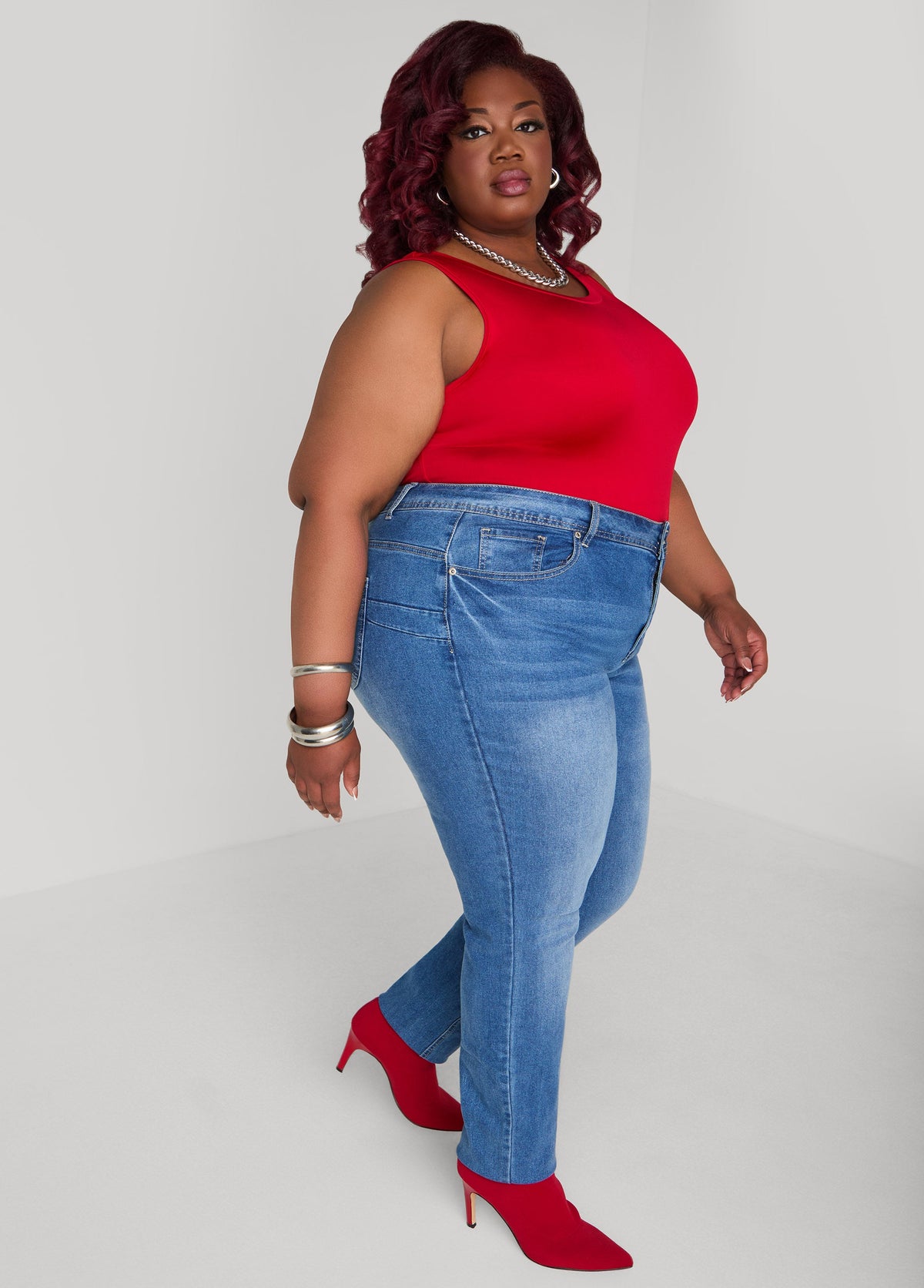 The Basic Knitted Cami Top Lychee | Ashley Stewart