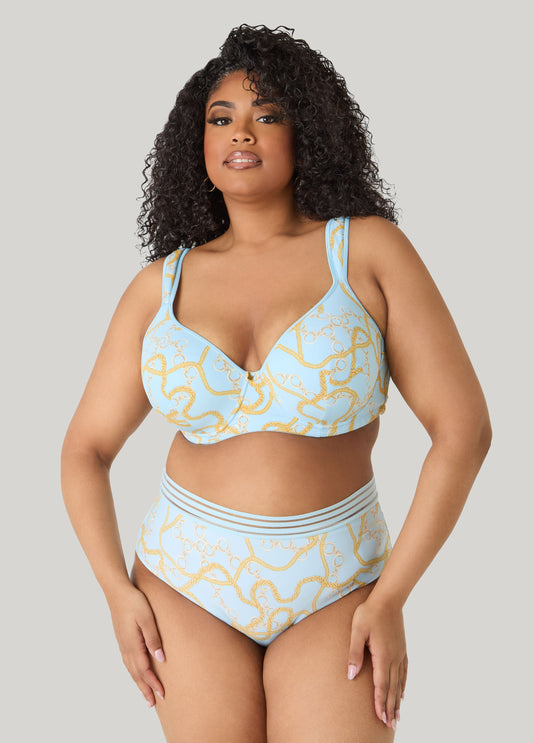 Chain Print Plunge Butterfly Bra Multi | Ashley Stewart