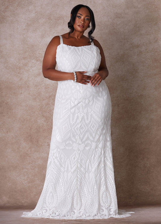The Jasmine Wedding Gown Egret | Ashley Stewart
