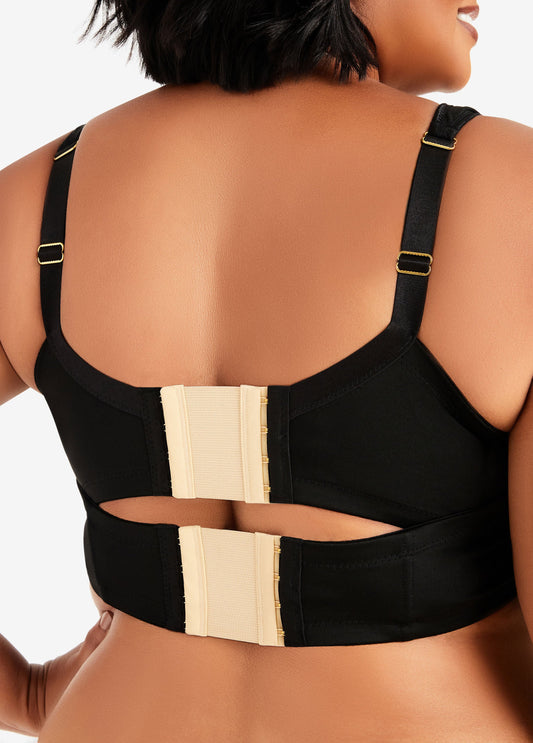 Plus Size Bra Extender Four Hooks Plus Size Underwire Bra Black Combo | Ashley Stewart