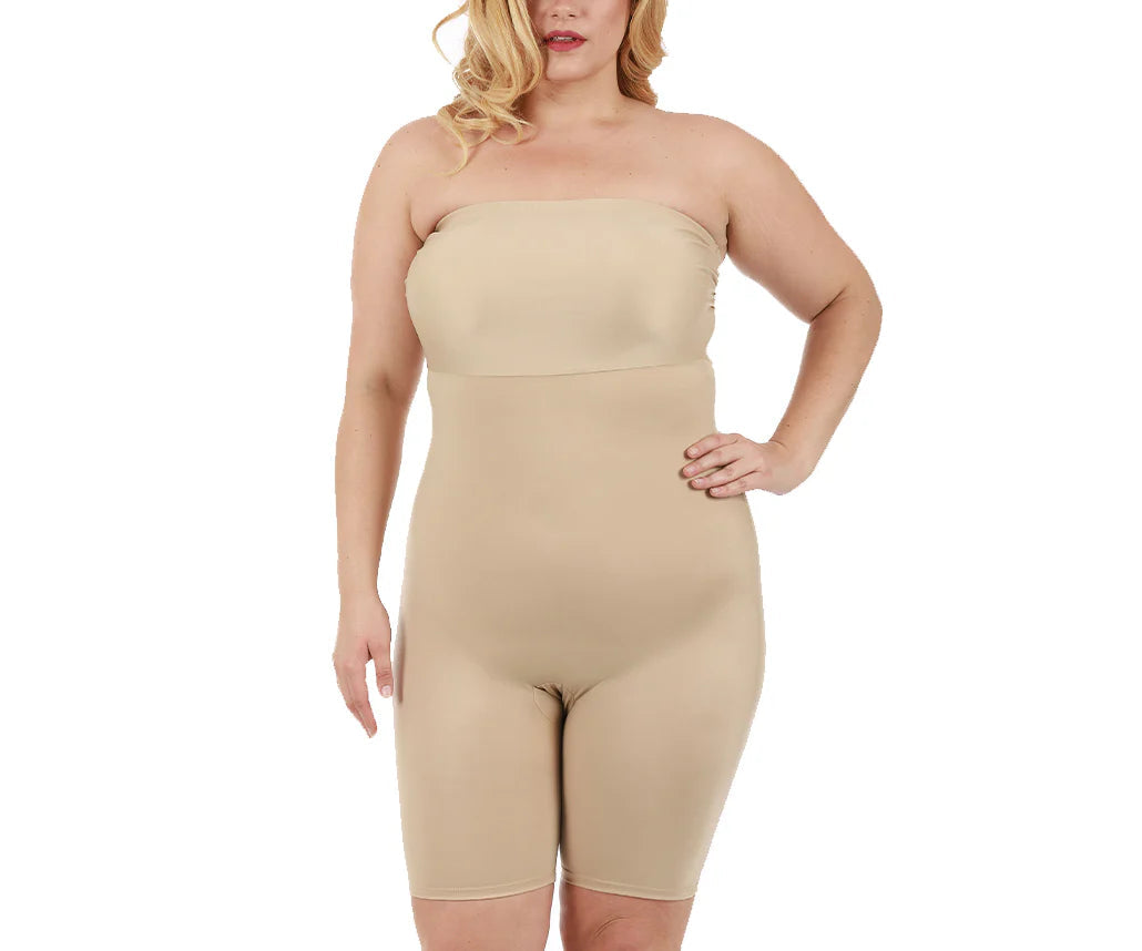 InstantFigure Bandeau Shapewear Bodyshorts Black | Ashley Stewart