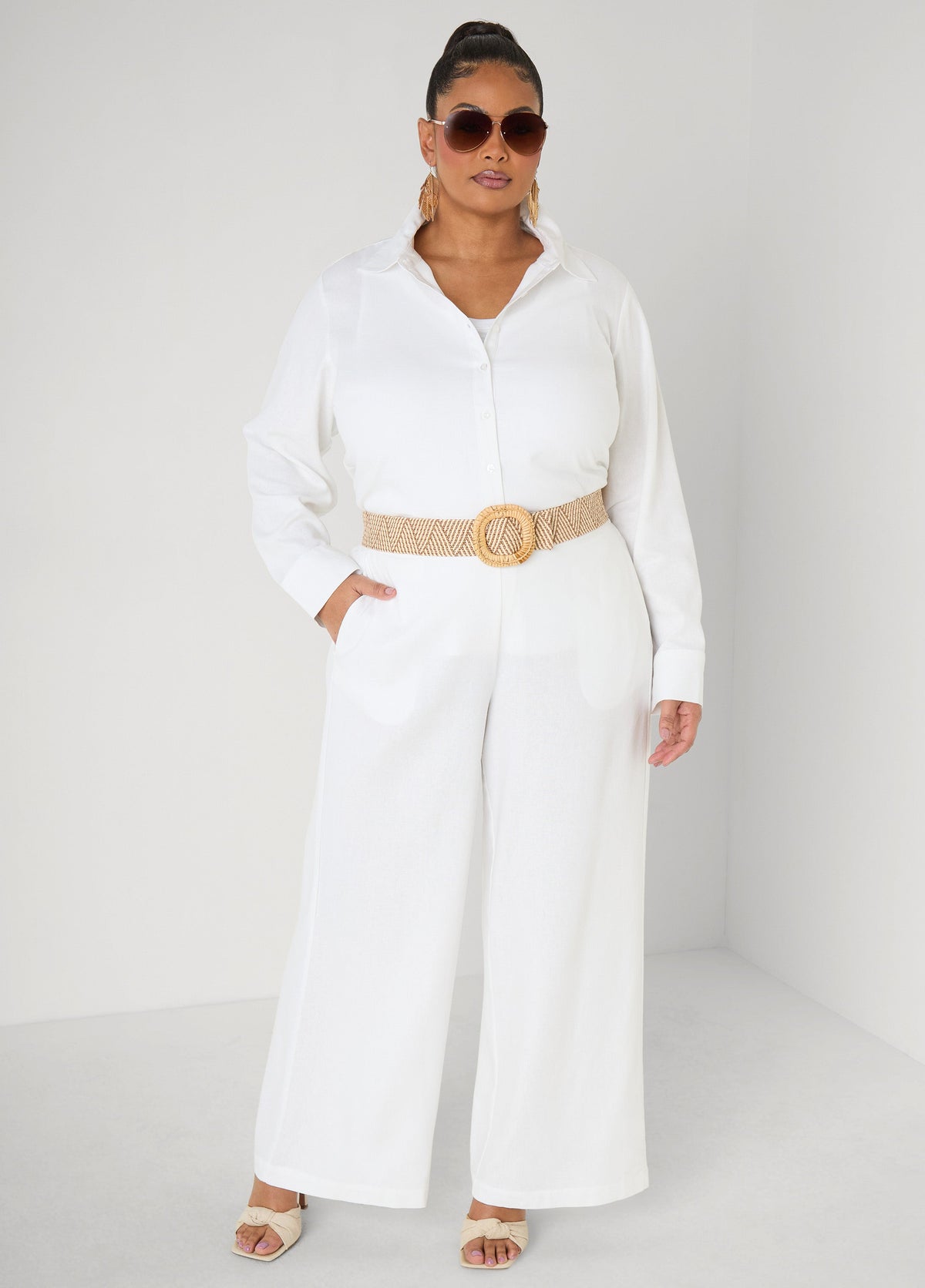 Raffia Stretch Belt Natural | Ashley Stewart