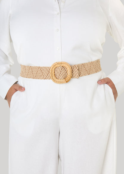 Raffia Stretch Belt Natural | Ashley Stewart