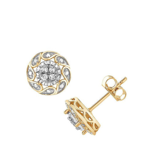0.10 Carat Miracle Set Lab Grown Diamond Stud Earrings Yellow | Ashley Stewart