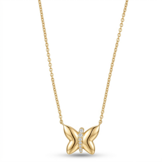 0.10 Carat Lab Grown Diamond Butterfly Necklace  | Ashley Stewart