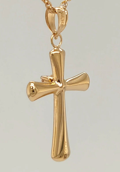0.10 Carat Lab Grown Diamond Cross Pendant Necklace In Yellow Gold Pla  | Ashley Stewart