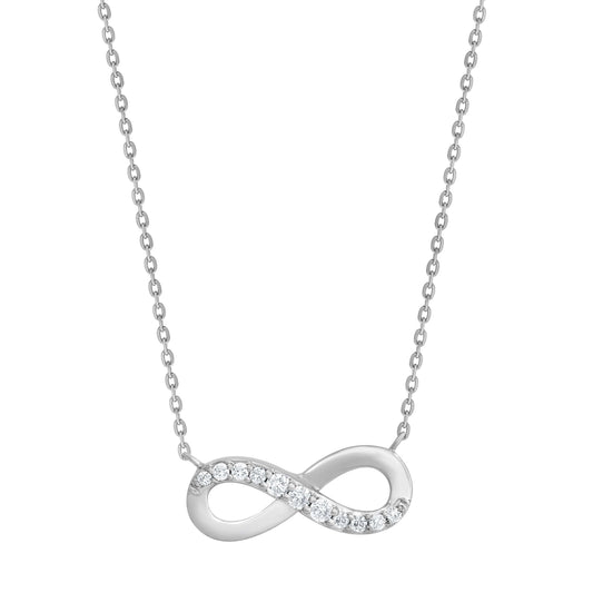 0.10 Carat Sterling Silver Lab Grown Diamond Infinity Pendant Necklace  | Ashley Stewart