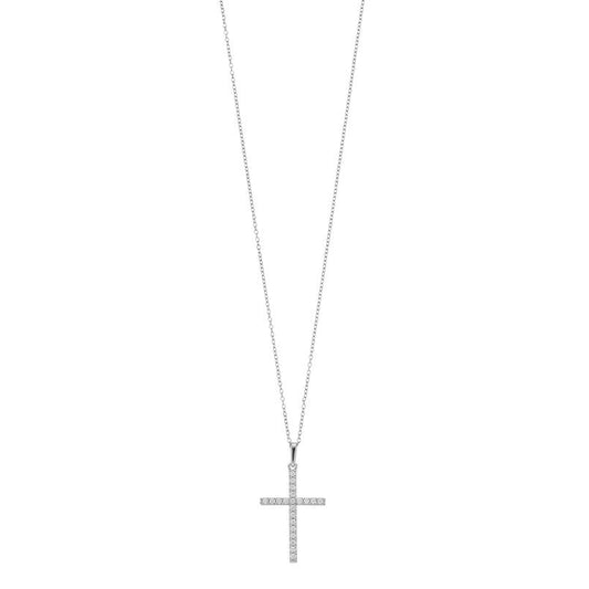 0.25 Carat Cross Lab Grown Diamond Necklace White | Ashley Stewart