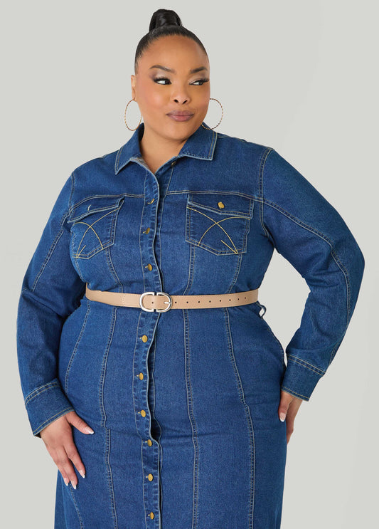 Crescent Buckle Pants Belt Iced Coffee | Ashley Stewart