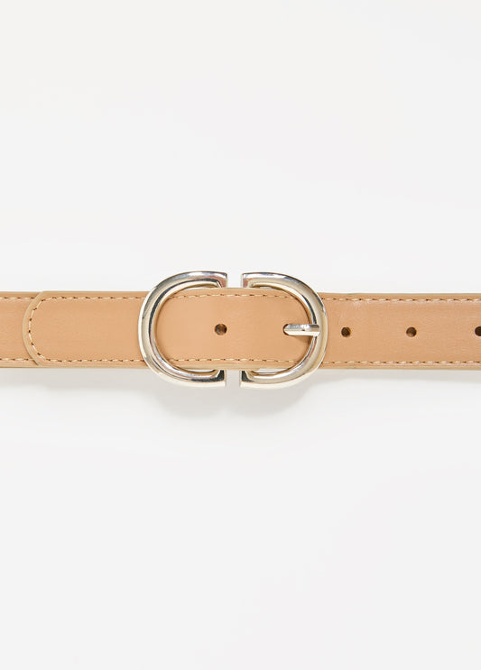 Crescent Buckle Pants Belt Iced Coffee | Ashley Stewart
