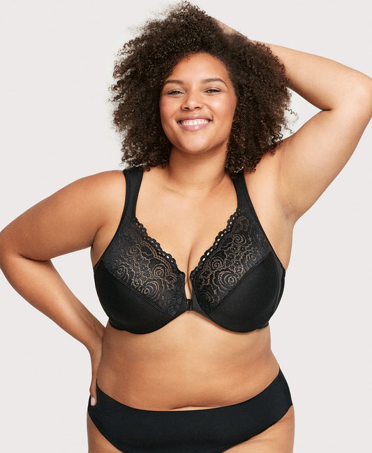Front-Closure WonderWire Bra Black | Ashley Stewart