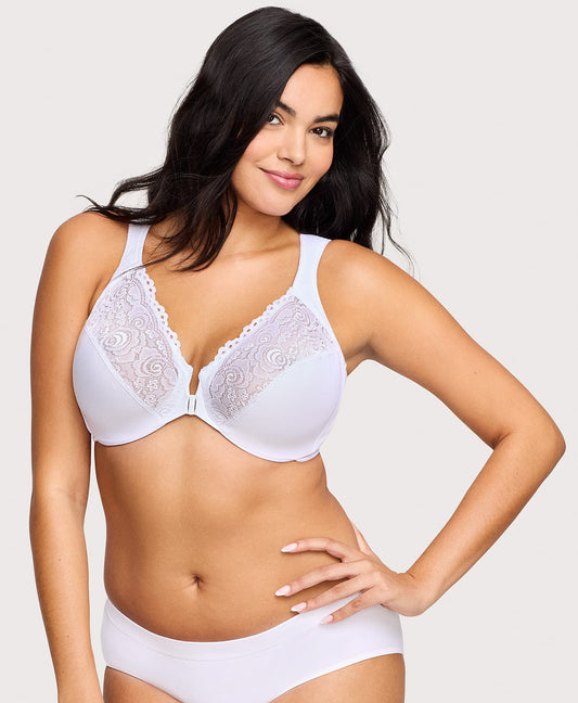 Front-Closure WonderWire Bra White | Ashley Stewart