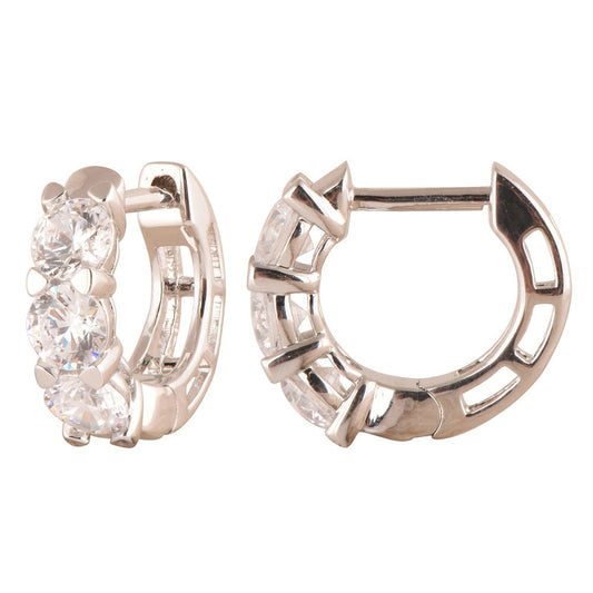 1 Carat Lab Grown Diamond Hoop Earrings White | Ashley Stewart