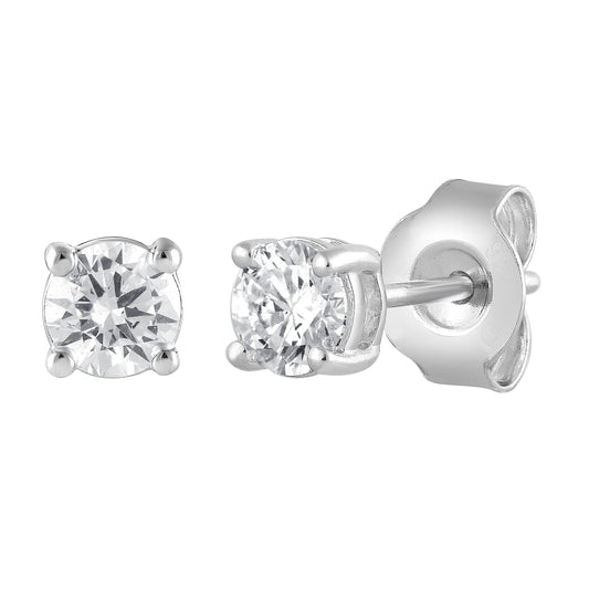 0.50 Carat Lab Grown Round Cut Diamond Stud Earrings White | Ashley Stewart