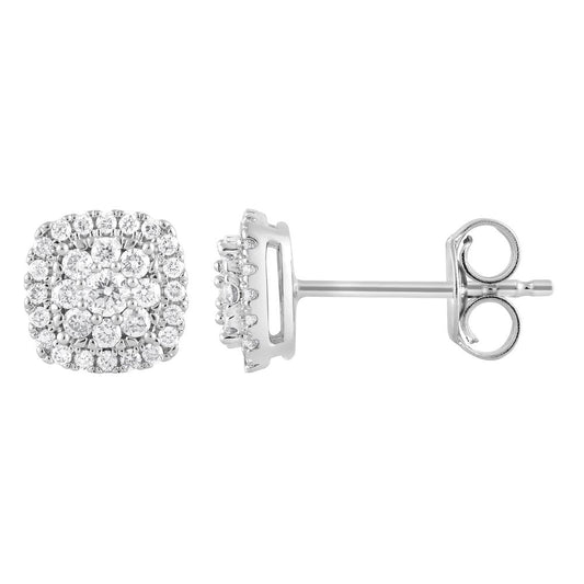 0.33 Carat Lab Grown Cushion Shaped Diamond Stud Earrings  | Ashley Stewart