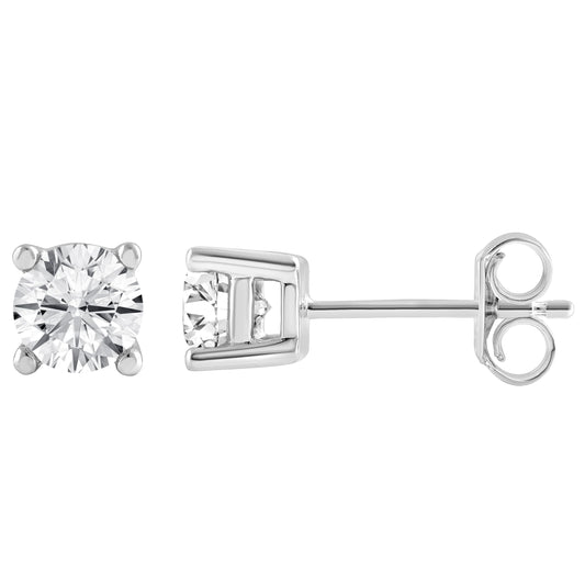 1 Carat Lab Grown Sterling Silver And Yellow Gold Plated Silver Diamon White | Ashley Stewart