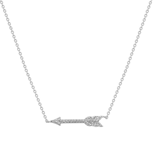 0.15 Carat Lab Grown Diamond Arrow Necklace In Sterling Silver  | Ashley Stewart