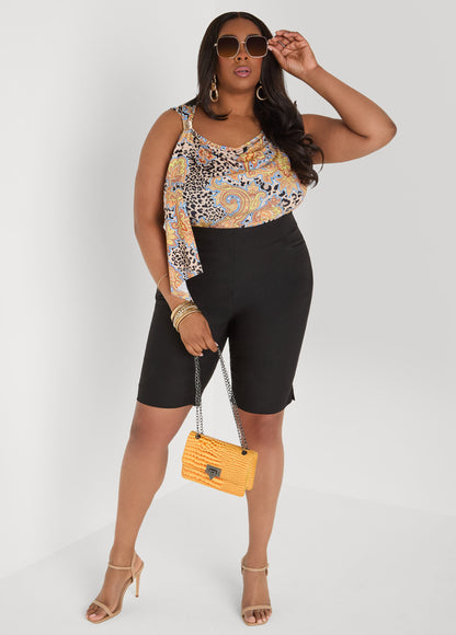 Draped Printed Tank Multi | Ashley Stewart