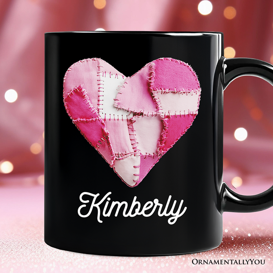 Patchwork Heart Valentine Mug Black | Ashley Stewart