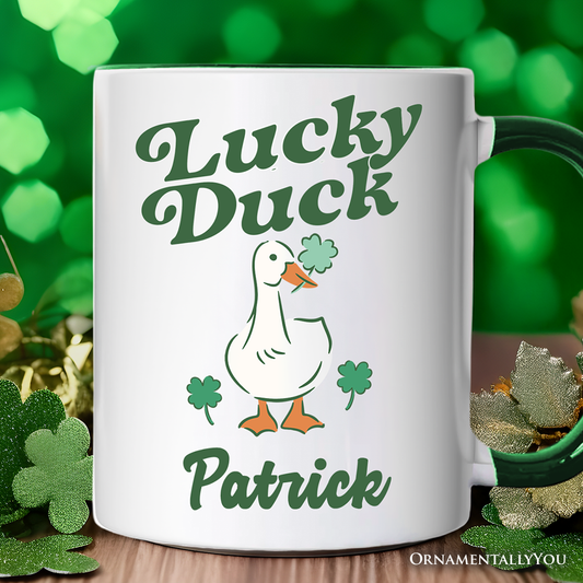 Lucky Duck St Patricks Day Mug White - Green | Ashley Stewart
