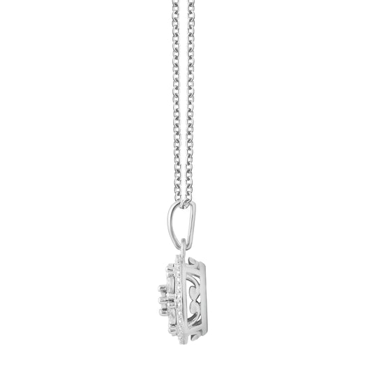 0.25 Carat Lab Grown Round Cluster Diamond Pendant Necklace In Sterlin  | Ashley Stewart