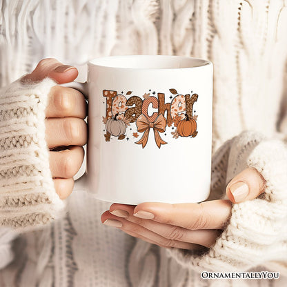 Pumpkin Teacher Ceramic Mug White | Ashley Stewart
